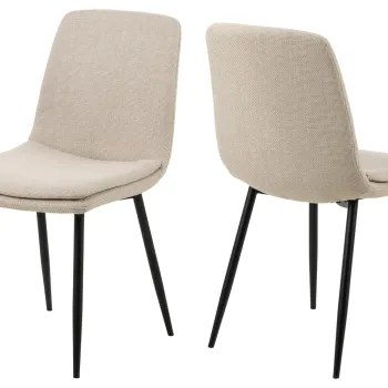 Scaun Becca, Actona, 46x55x85.5 cm, tesatura structurata/otel, bej imagine