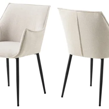 Scaun Bonita, Actona, 56x56x82.5 cm, poliester/otel, bej imagine