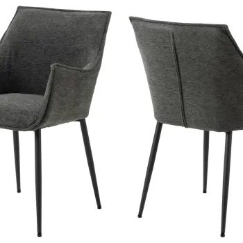 Scaun Bonita, Actona, 56x56x82.5 cm, poliester/otel, gri inchis imagine