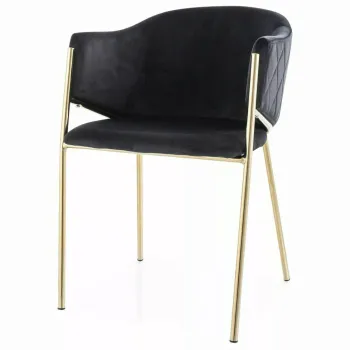 Scaun Bono Velvet, Signal, 55x44x77 cm, catifea/metal, negru/auriu imagine