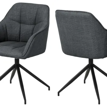 Scaun Brenda, Actona, 58x54.5x84.5 cm, rotativ, tesatura structurata/otel, gri inchis imagine