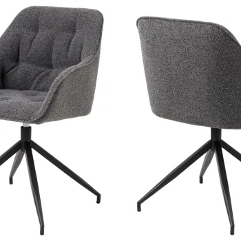 Scaun Brooke, Actona, 57x54.5x82 cm, rotativ, tesatura Boucle/otel, antracit imagine