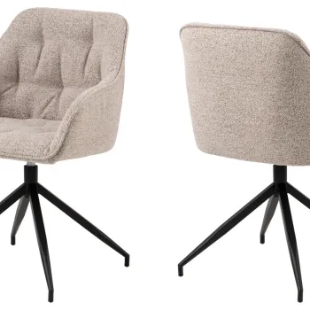 Scaun Brooke, Actona, 57x54.5x82 cm, rotativ, tesatura Boucle/otel, bej imagine