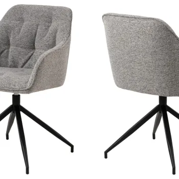 Scaun Brooke, Actona, 57x54.5x82 cm, rotativ, tesatura Boucle/otel, gri imagine