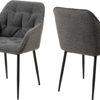 Scaun Brooke, Actona, 58x55x83 cm, tesatura Boucle/otel, antracit imagine