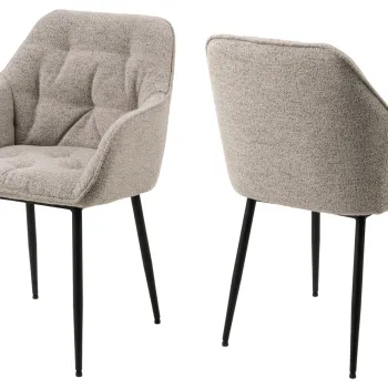 Scaun Brooke, Actona, 58x55x83 cm, tesatura Boucle/otel, bej imagine