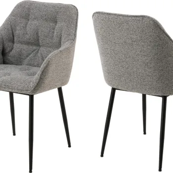 Scaun Brooke, Actona, 58x55x83 cm, tesatura Boucle/otel, gri imagine