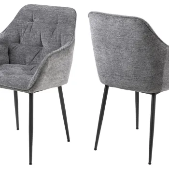 Scaun Brooke, Actona, 58x55x83 cm, tesatura Chenille/otel, antracit imagine