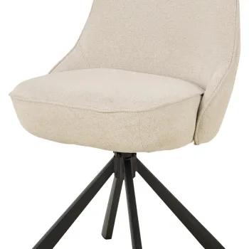 Scaun Carlton, Actona, 52x56x83.5 cm, rotativ, poliester/otel, bej imagine