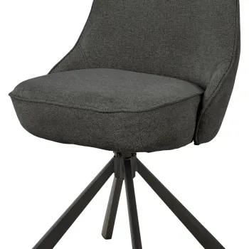 Scaun Carlton, Actona, 52x56x83.5 cm, rotativ, poliester/otel, gri inchis imagine