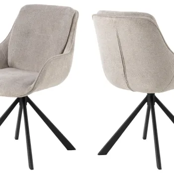 Scaun Carrie, Actona, 58.5x64x87.5 cm, rotativ, tesatura structurata/otel, bej nisip imagine