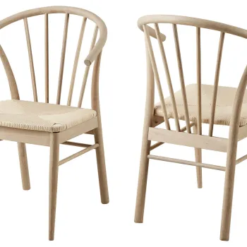 Scaun Cassandra, Actona, 54x54x83 cm, lemn de stejar, alb murdar imagine