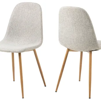 Scaun Celia, Actona, 44x54x86 cm, poliester/otel, gri deschis/natural imagine