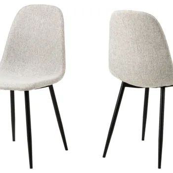 Scaun Celia, Actona, 44x54x86 cm, poliester/otel, gri deschis/negru mat imagine