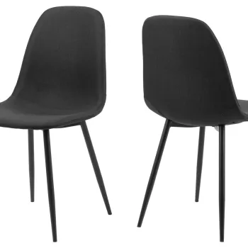 Scaun Celia, Actona, 44x54x86 cm, poliester/otel, negru imagine