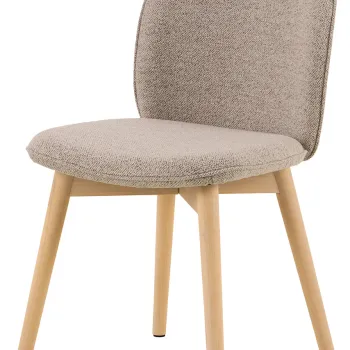 Scaun Cindy, Actona, 49x56x89 cm, tesatura Boucle/lemn de stejar, bej imagine