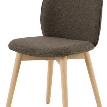 Scaun Cindy, Actona, 49x56x89 cm, tesatura Boucle/lemn de stejar, grej imagine