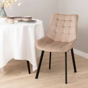 Scaun Colin, Homla, 53x61x88 cm, catifea, bej imagine