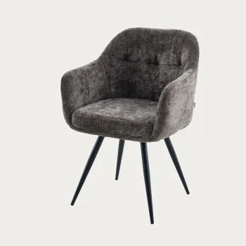 Scaun Comodo, Homla, 59x58x84 cm, metal/poliester, maro inchis imagine