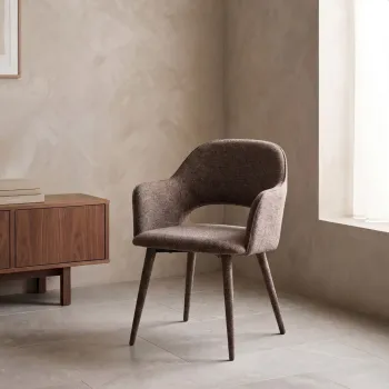 Scaun Conte, Homla, 55x62x85 cm, metal/poliester, maro imagine