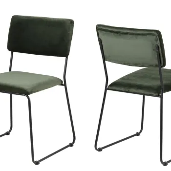 Scaun Cornelia, Actona, 50x53.5x80 cm, catifea/otel, verde forest imagine