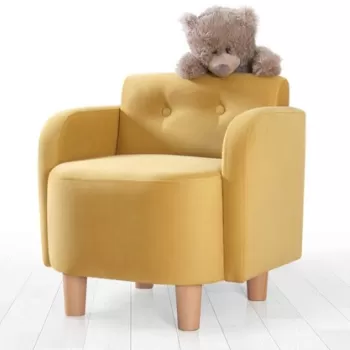 Scaun cu aripi pentru copii, Fluffe, 209FLF1112, Bumbac, Galben imagine