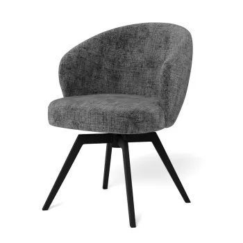 Scaun Darlene, Actona, 58.5x60x80 cm, rotativ, tesatura Chenille/otel, maro pudrat imagine