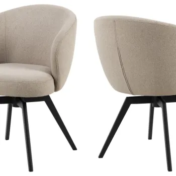 Scaun Darlene, Actona, 58.5x60x80 cm, rotativ, tesatura structurata/otel, bej imagine