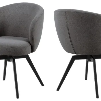 Scaun Darlene, Actona, 58.5x60x80 cm, rotativ, tesatura structurata/otel, gri imagine