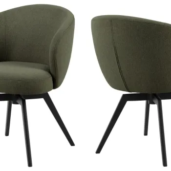 Scaun Darlene, Actona, 58.5x60x80 cm, rotativ, tesatura structurata/otel, verde imagine