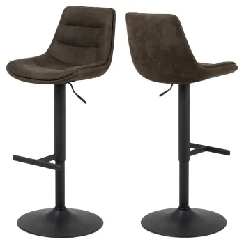 Scaun de bar Adisa, Actona, 47x52.5x95 cm, rotativ, poliester/otel, antracit imagine