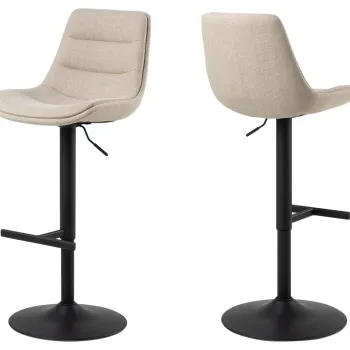 Scaun de bar Adisa, Actona, 47x52.5x95 cm, rotativ, tesatura structurata/otel, bej imagine