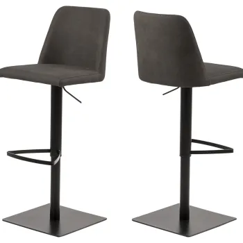 Scaun de bar Avanja, Actona, 43x51x107.5 cm, rotativ, poliester/otel, antracit imagine