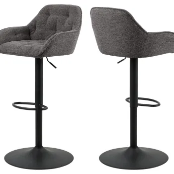 Scaun de bar Brooke, Actona, 52x52x109 cm, rotativ, tesatura Boucle/otel, antracit imagine