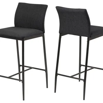 Scaun de bar Demina, Actona, 41x48.5x90.5 cm, poliester/otel, gri imagine