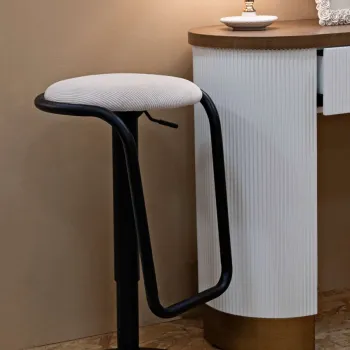 Scaun de bar Destiny, Mauro Ferretti, 41x61 cm, inaltime reglabila, fier/poliester, negru/alb imagine