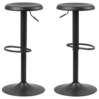 Scaun de bar Finch, Actona, 40x40x80 cm, rotativ, otel, negru mat imagine