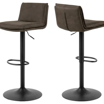 Scaun de bar Flynn, Actona, 44x53x107 cm, rotativ, poliester/otel, antracit imagine