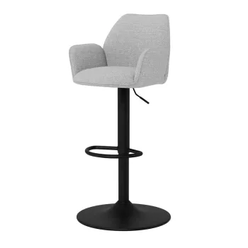 Scaun de bar Glenda, Actona, 52.5x52x114 cm, rotativ, tesatura structurata/otel, bej imagine