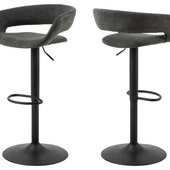 Scaun de bar Grace, Actona, 54.5x48.5x101 cm, rotativ, poliester/otel, gri inchis imagine