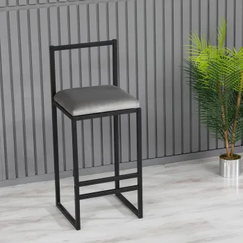 Scaun de bar, Hanah Home, Nordic, 35x84x35 cm, Metal, Gri imagine