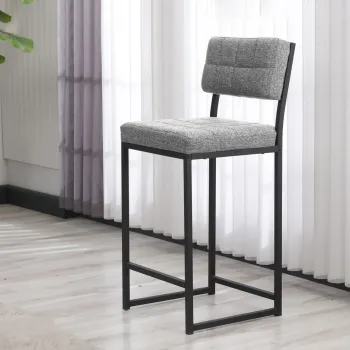 Scaun de bar, Hanah Home, Retro, 40x98x40 cm, Gri imagine