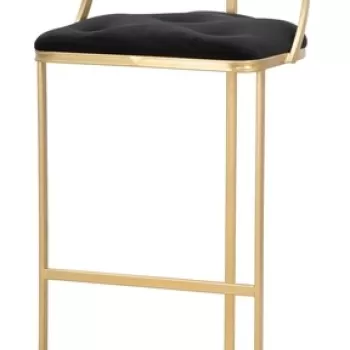 Scaun de bar Istanbul, Mauro Ferretti, O 45x90 cm, fier/catifea, auriu/negru imagine