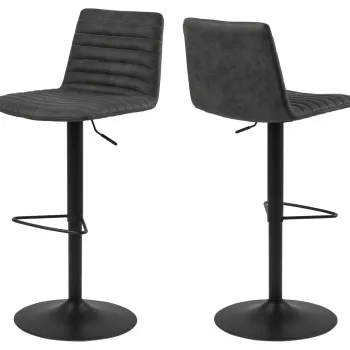 Scaun de bar Kimmy, Actona, 50x46x110.5 cm, rotativ, poliester/otel, antracit imagine