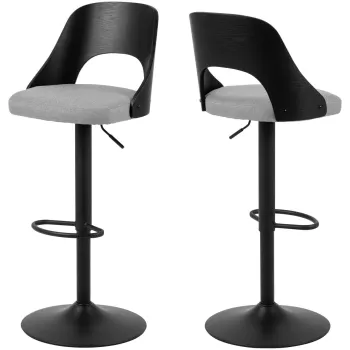 Scaun de bar Lucy, Actona, 47x50.5x113 cm, rotativ, poliester/otel, bej nisip imagine