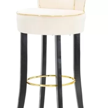 Scaun de bar Luxy, Mauro Ferretti, 46x48x96 cm, catifea, crem imagine