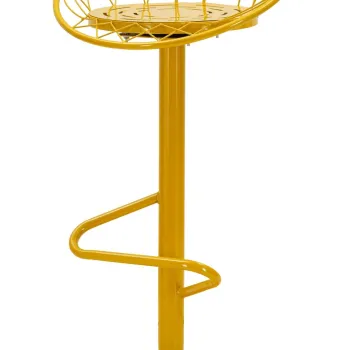 Scaun de bar, Mauro Ferretti, Clox, 49x45x92 cm, metal, galben mustar imagine