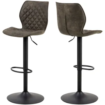 Scaun de bar Naomi, Actona, 45.5x50.5x116 cm, rotativ, poliester/otel, antracit imagine