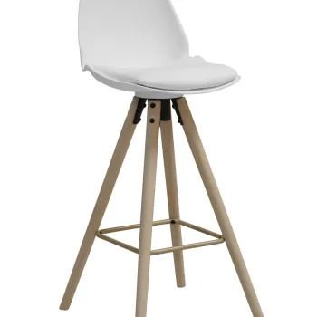 Scaun de bar Oslo, Actona, 46.5x49x105.5 cm, piele ecologica/otel, negru imagine