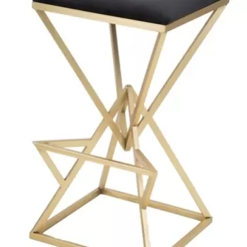Scaun de bar Piramid, Mauro Ferretti, 40x40x75 cm, fier, auriu/negru imagine